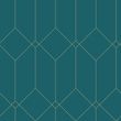 Tapeta 139224 geometryczna w stylu Art Deco turkusowa złota