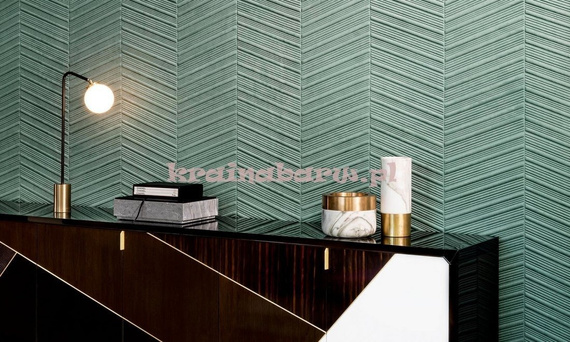 Luksusowa tapeta geometryczna 3D jodełka parkiet brąz kakaowy