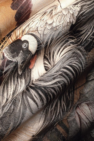 Ekskluzywny mural Ptaki i Kwiaty Tiara II Gold