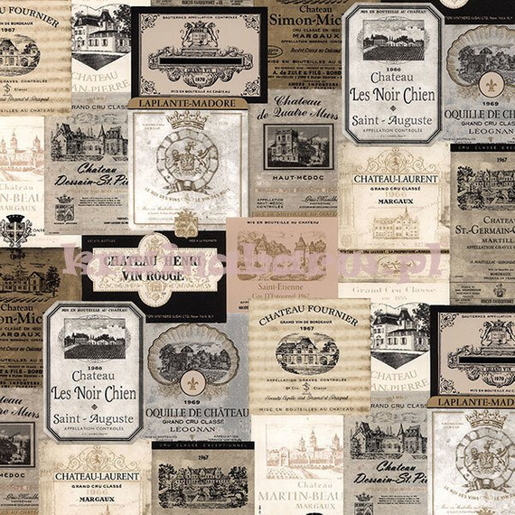 Tapeta etykiety win w beżach, szarościach