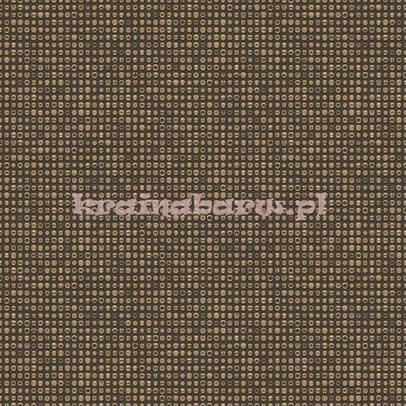 Nowoczesna geometryczna tapeta metalowe główki śrub złote na czarnym tle