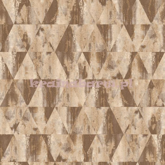 Modna tapeta geometryczna trójkąty w beżach brązach