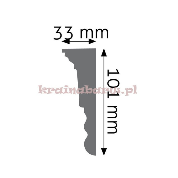 Listwa naścienna gładka LNG-10 240 x 10,1 x 3.3cm