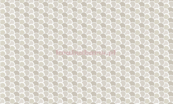 Tapeta geometryczna z kulistymi wzorami w sebrzystych szarościach, beżach białymi konturami w stylu Art Deco