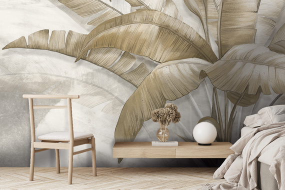 Fototapeta Beżowy Rysunek Palmy