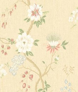 Tapeta 115/8024 Kamelia stylowe klasyczne kwiaty na jasnym pastelowym żółtym tle
