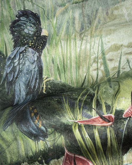 Oryginalny mural dzungla ptaki Gaia