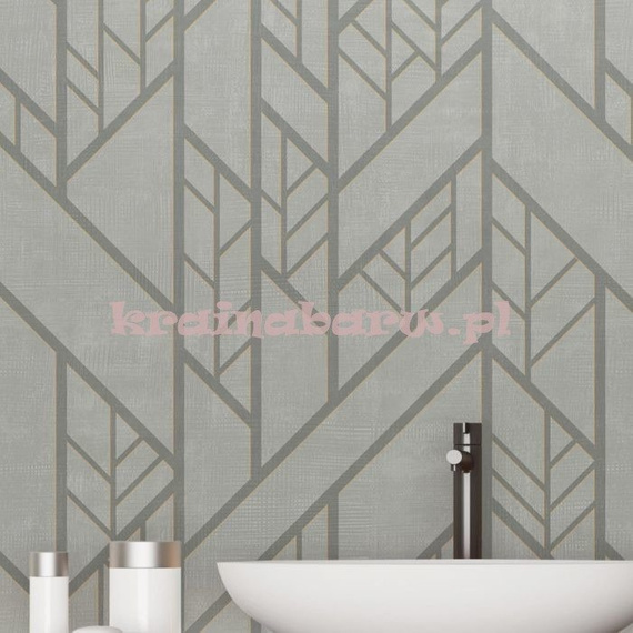 Tapeta geometryczna układ lini i rombów w szarościach