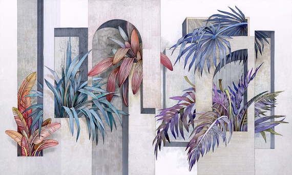 Fototapeta Abstrakcja Bryły Rośliny Etro