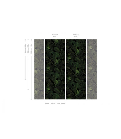 Tapeta Artystyczna Tropical Forest Dark