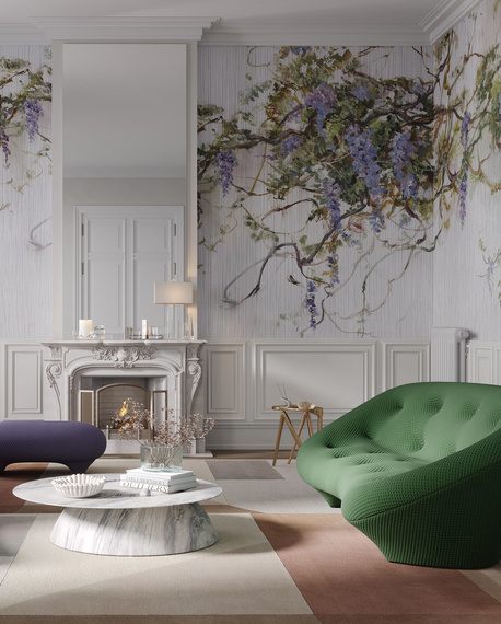 Fototapeta artystyczna Pastorale zwisające kwiaty wisteria