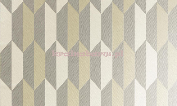 Nowoczesna tapeta geometryczna 3D w szarościach i oliwce 