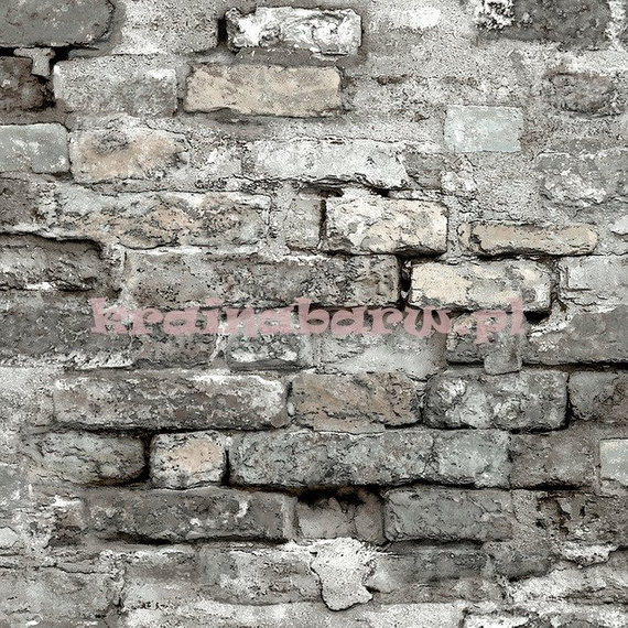 Tapeta  stara ceglana ściana 3D w szarościach