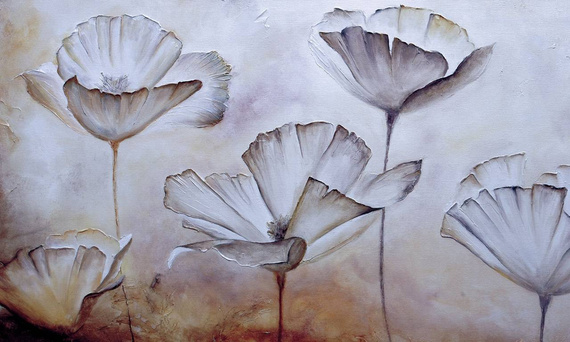 Tapeta Artystyczna Beige flowers