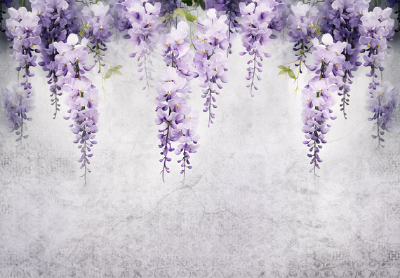 Fototapeta 14872  Kwiaty wisterii - AI