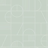 Modna tapeta 139209 geometryczna w stylu Art Deco mięta zielono biała