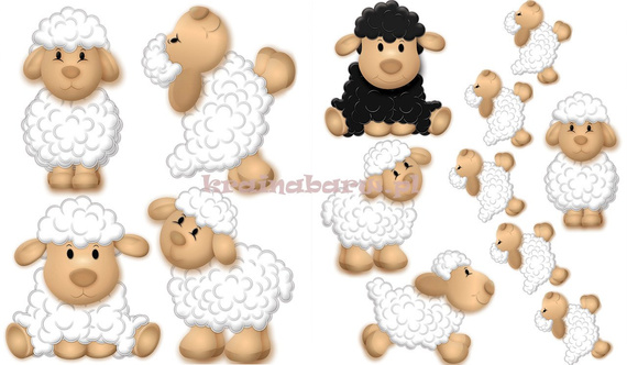 Naklejki na ścianę OWIECZKI SPN153