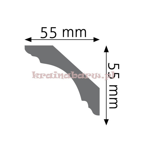 Listwa sufitowa gładka elastyczna LGG-22F 235 x 5,5 x 5,5cm