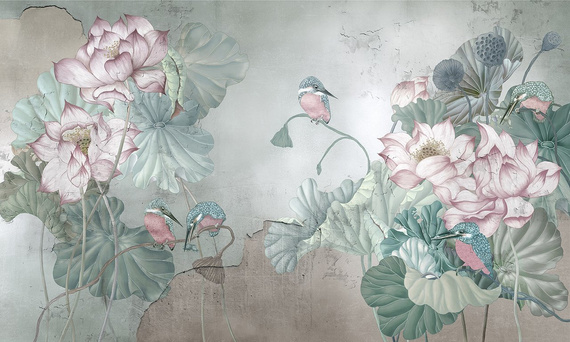 Fototapeta na flizelinie Kwiaty i Ptaki Allia