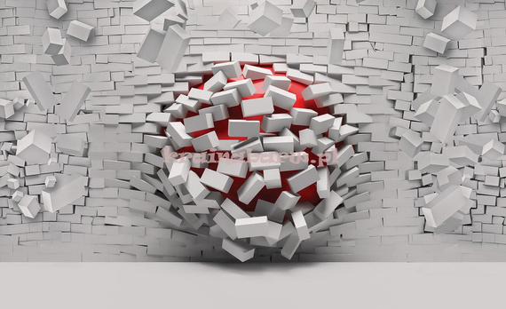 Fototapeta 3005 CEGŁA 3 D CZERWONY