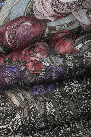 Ekskluzywny mural kwiaty koronki Flamenco I