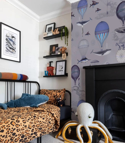 Tapeta Artystyczna Vintage balloons purple