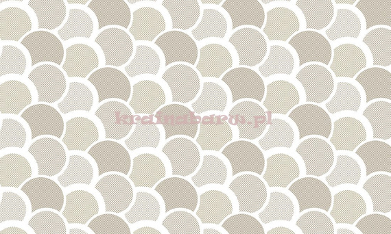 Tapeta geometryczna z kulistymi wzorami w sebrzystych szarościach, beżach białymi konturami w stylu Art Deco