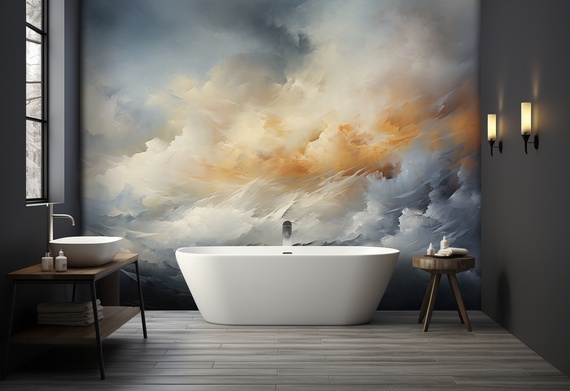 Tapeta Artystyczna Imagination Bleu et gris IB104