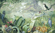 Oryginalny mural dzungla ptaki Gaia
