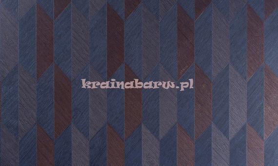 Nowoczesna tapeta geometryczna 3D granat miedź szary