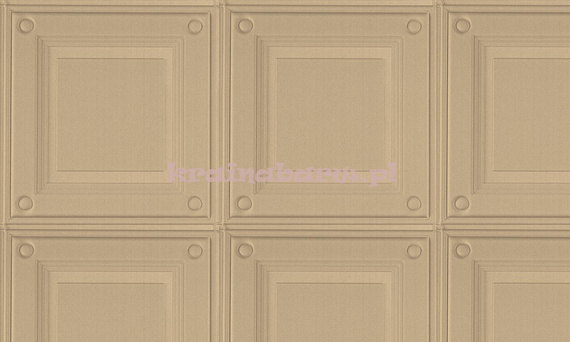 Luksusowa tapeta geometryczna 3D stylowe eleganckie kasetony w złocistym beżu