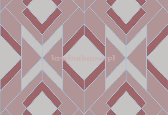 Nowoczesna tapeta geometryczna z graficznym wzorem  w odcieniu różowego