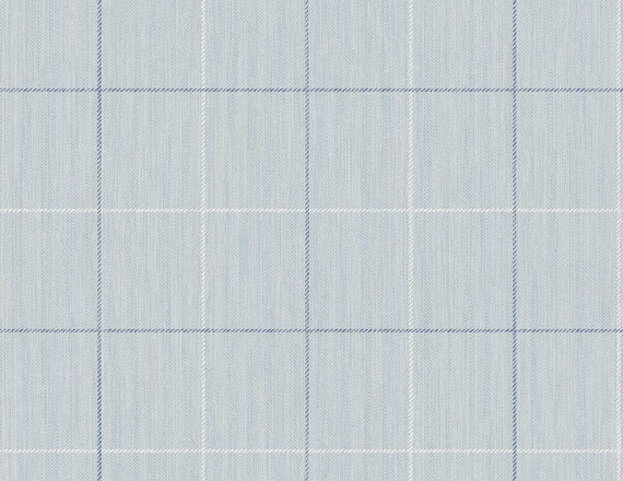 Tapeta tekstylna YM30912  krata granatowo biała na błękitnym tle 