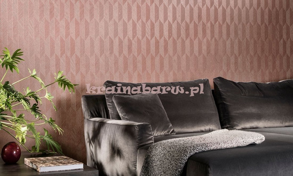 Tapeta geometryczna w beżach z wyczuwalną strukturą i efektem 3D