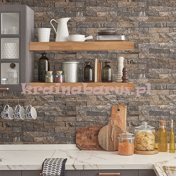 Tapeta cegła piaskowiec szaro beżowa 3D