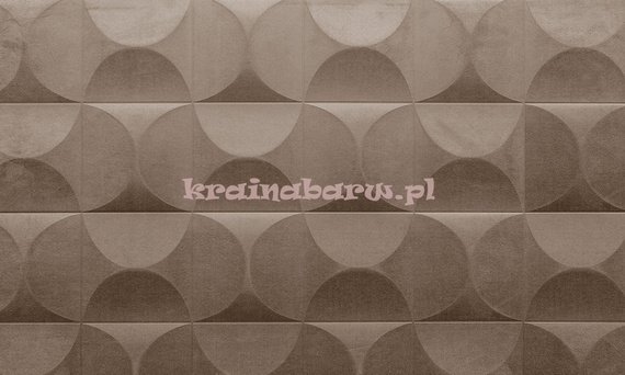 Luksusowa tapeta geometryczna 3D efektowne kwadraty z wypukłymi krągłymi wzorami w brązowym kakaowym