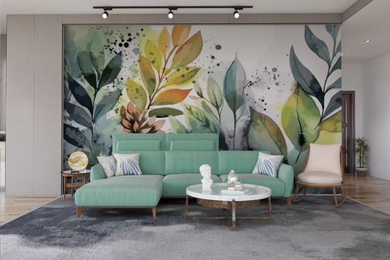 Fototapeta Pomarańczowy Roślinny Motyw