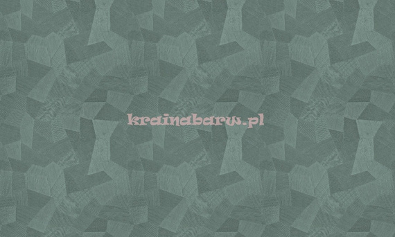 Tapeta geometryczna z wielokątami w zieleni z wyczuwalną strukturą  i efektem 3D