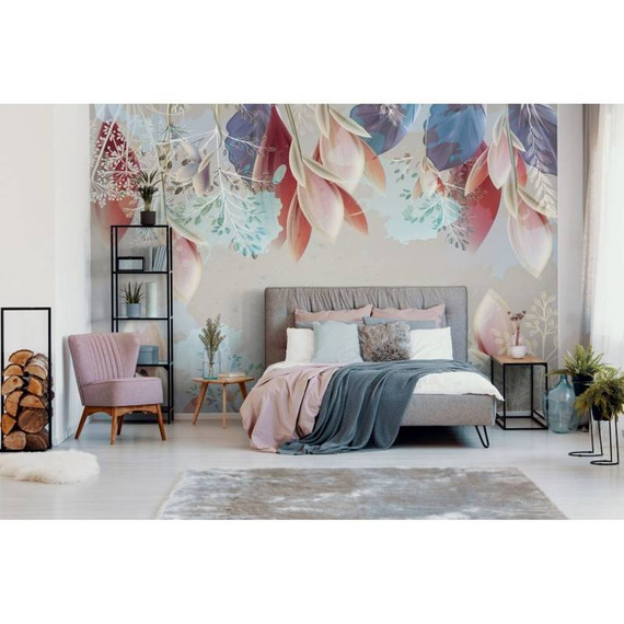 Fototapeta 14013 - Natura Kwiaty Liście Nowoczesne Pastelowe