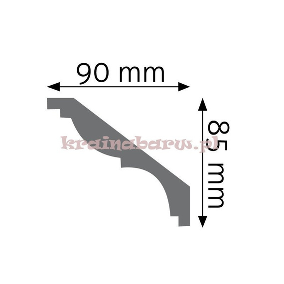 Listwa sufitowa gładka elastyczna LGG-08F 235 x 8,5 x 9cm