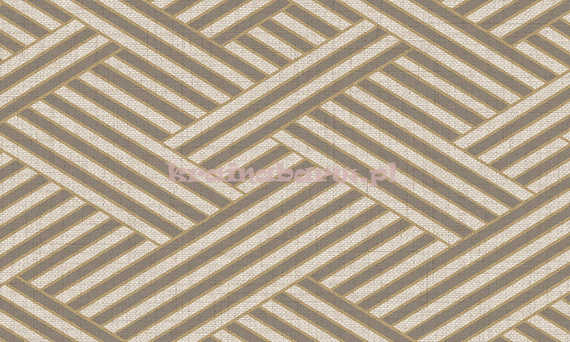 Nowoczesna geometryczna tapeta z  dużym wzorem  w beżach  w stylu Art-Deco z efektem 3D