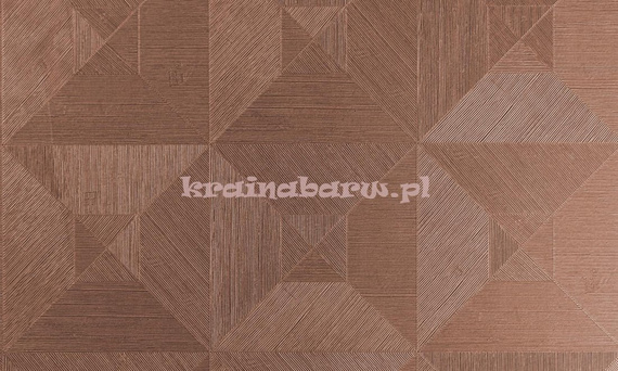 Tapeta geometryczna 3D kwadraty trójkąty w ceglasto czerwonym kolorze wyczuwalną w dotyku strukturą 