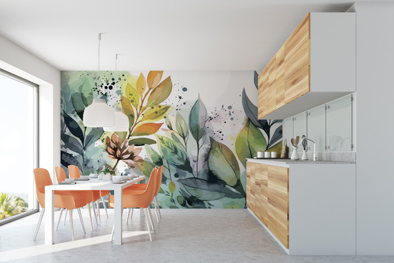 Fototapeta Pomarańczowy Roślinny Motyw