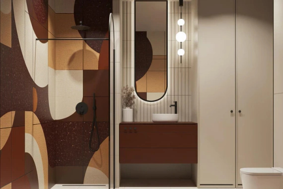 Tapeta artystyczna Wallart Retro abstrakcja mozaika geometryczna