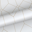 Tapeta 139223 geometryczna w stylu Art Deco biało złota