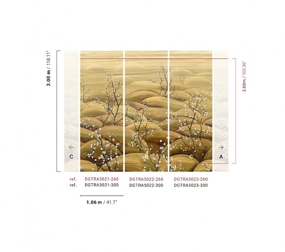 Mural Masureel Sakura DGTRA5021- 5023 kwitnąca sakura