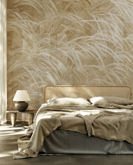 Oryginalny mural Trawy Pampa w  beżach