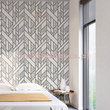 Tapeta geometryczna układ lini i rombów czarno biały