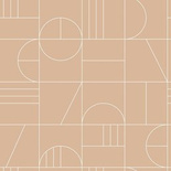 Modna tapeta 139208 geometryczna w stylu Art Deco brzoskwiniowy różowy i biały