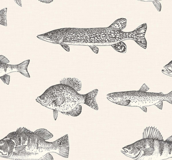 Oryginalna tapeta tekstylna Carl Robinson CL71408 ryby grafika